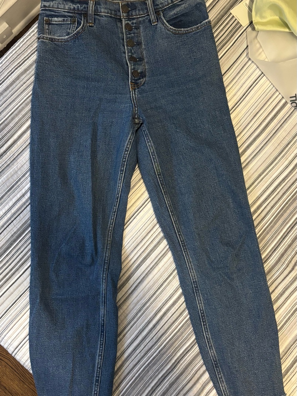 High-Waist Button-Fly Women's Blue Jeans
